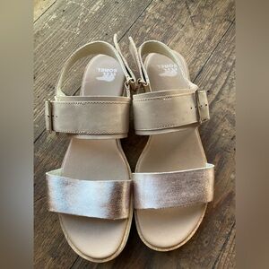 Sorel (Size 11) Womens Ella Leather Sling Back Sandals Shoes Beige